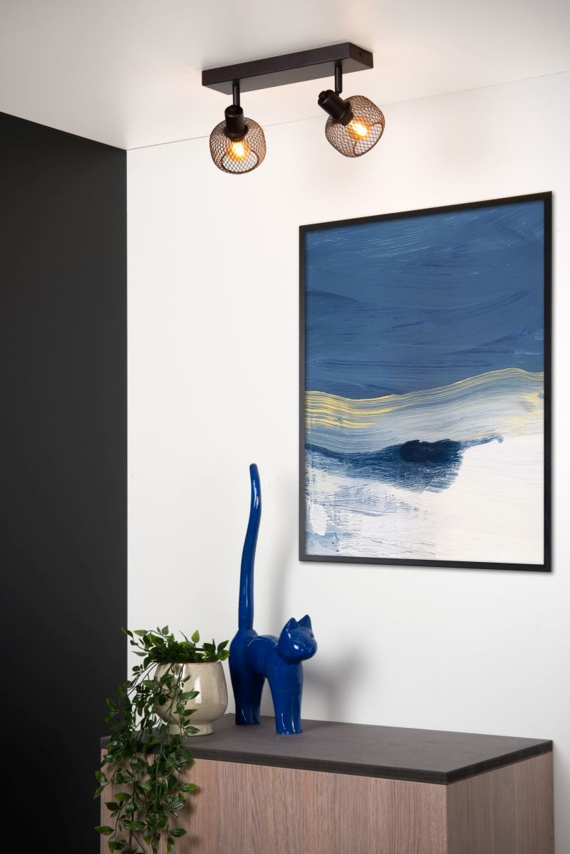 Lucide MAREN - Stropné bodové svietidlo - 2xE14 - Čierne